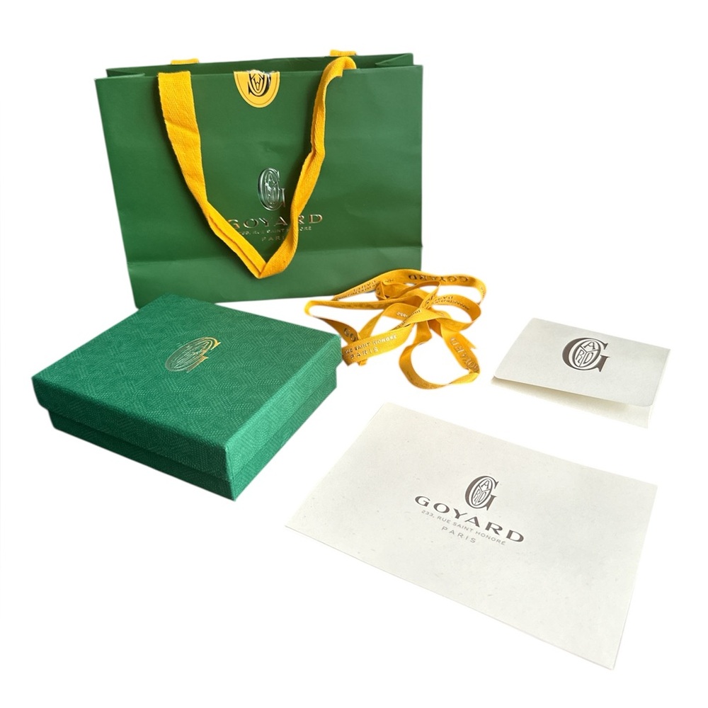 GOYARD Green and Yellow Shopping Bundle (Bag, Box, Ribbon+more)